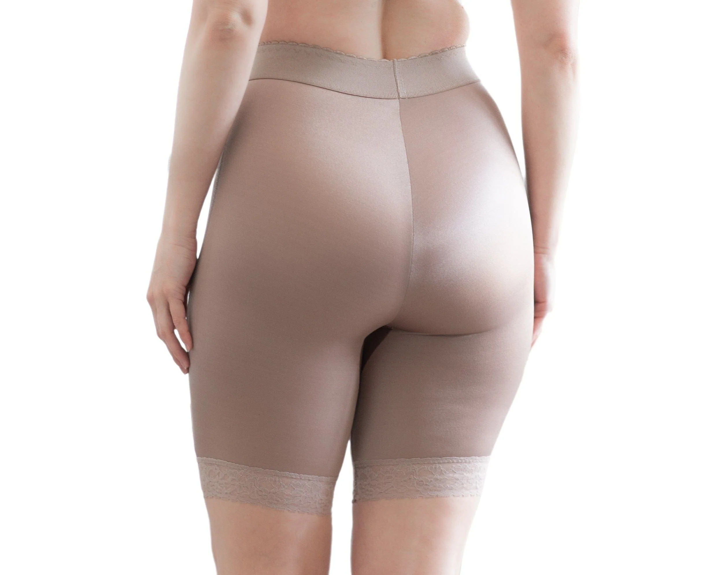 Style 518 | High Waist Light Shaping Bike Short | Satin 4-Way Stretch with Built-In Panty - Image 12