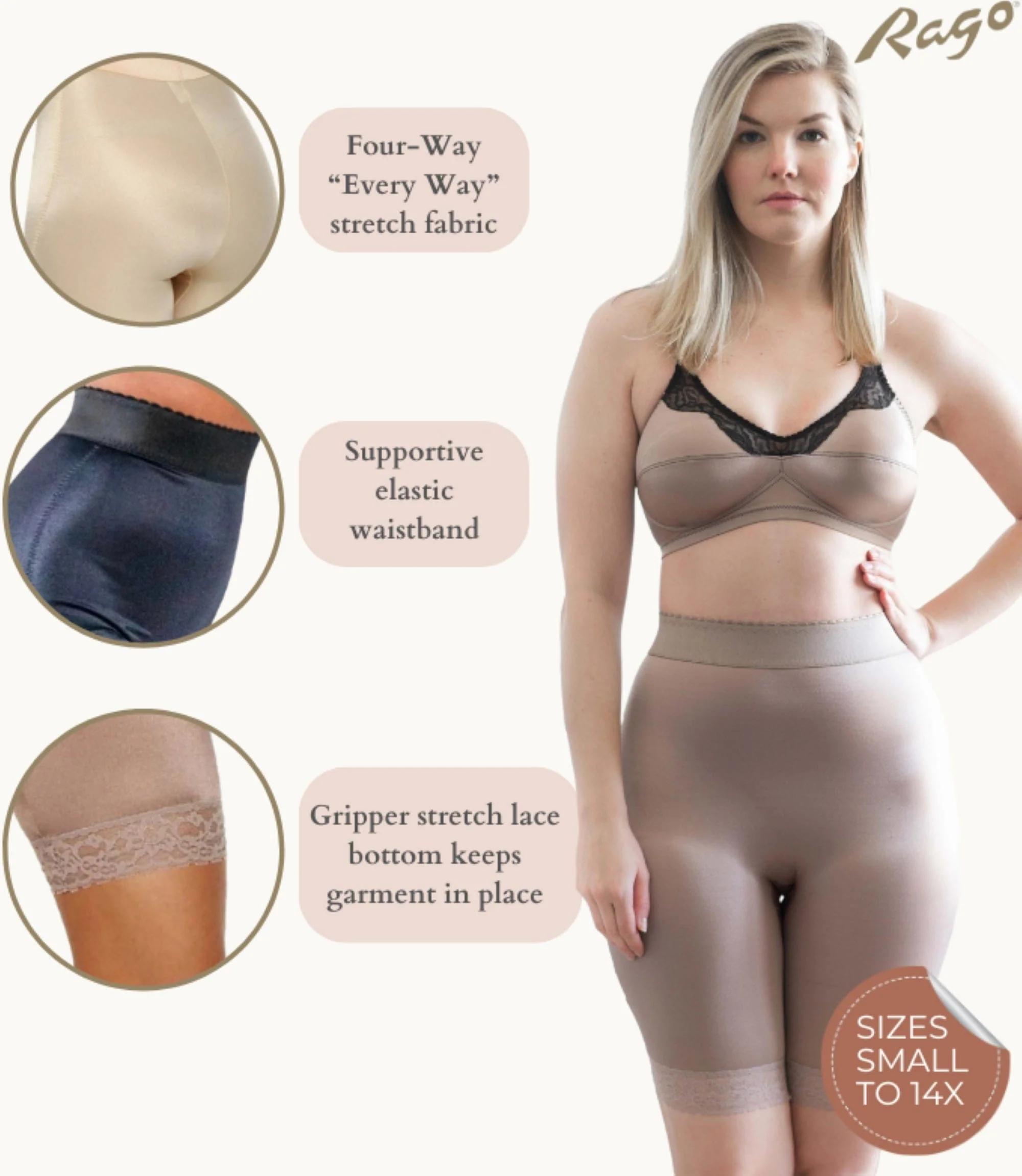 Style 518 | High Waist Light Shaping Bike Short | Satin 4-Way Stretch with Built-In Panty - Image 13