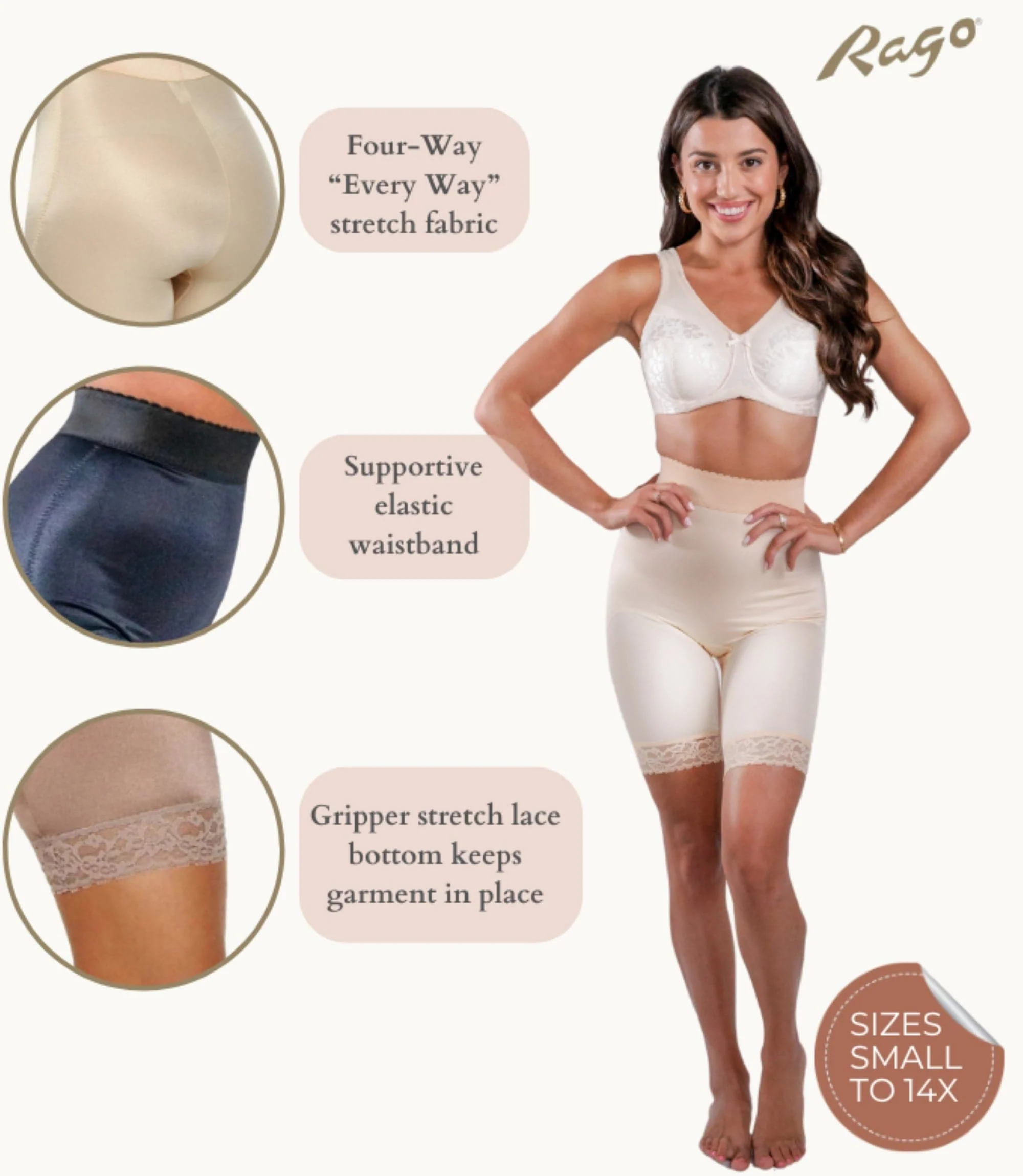 Style 518 | High Waist Light Shaping Bike Short | Satin 4-Way Stretch with Built-In Panty - Image 22