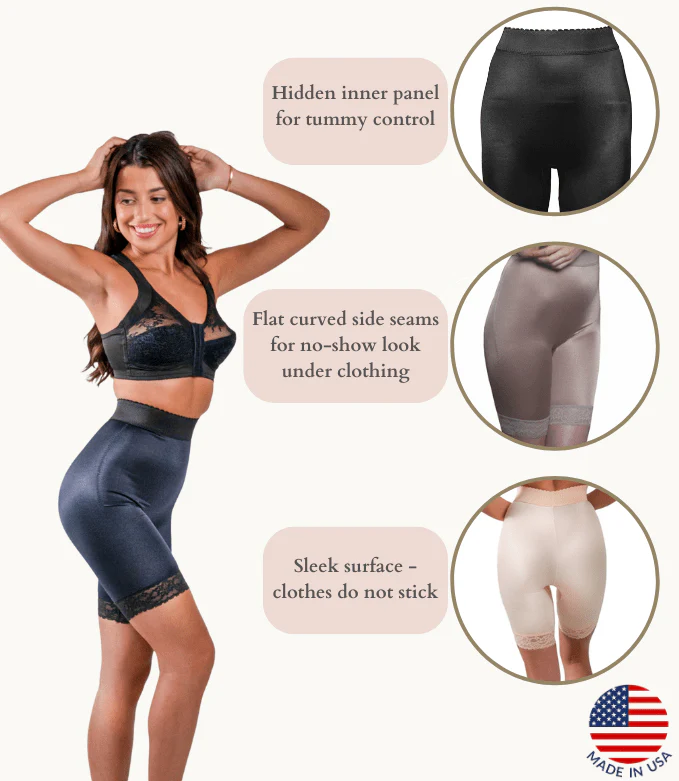 Style 518 | High Waist Light Shaping Bike Short | Satin 4-Way Stretch with Built-In Panty - Image 7