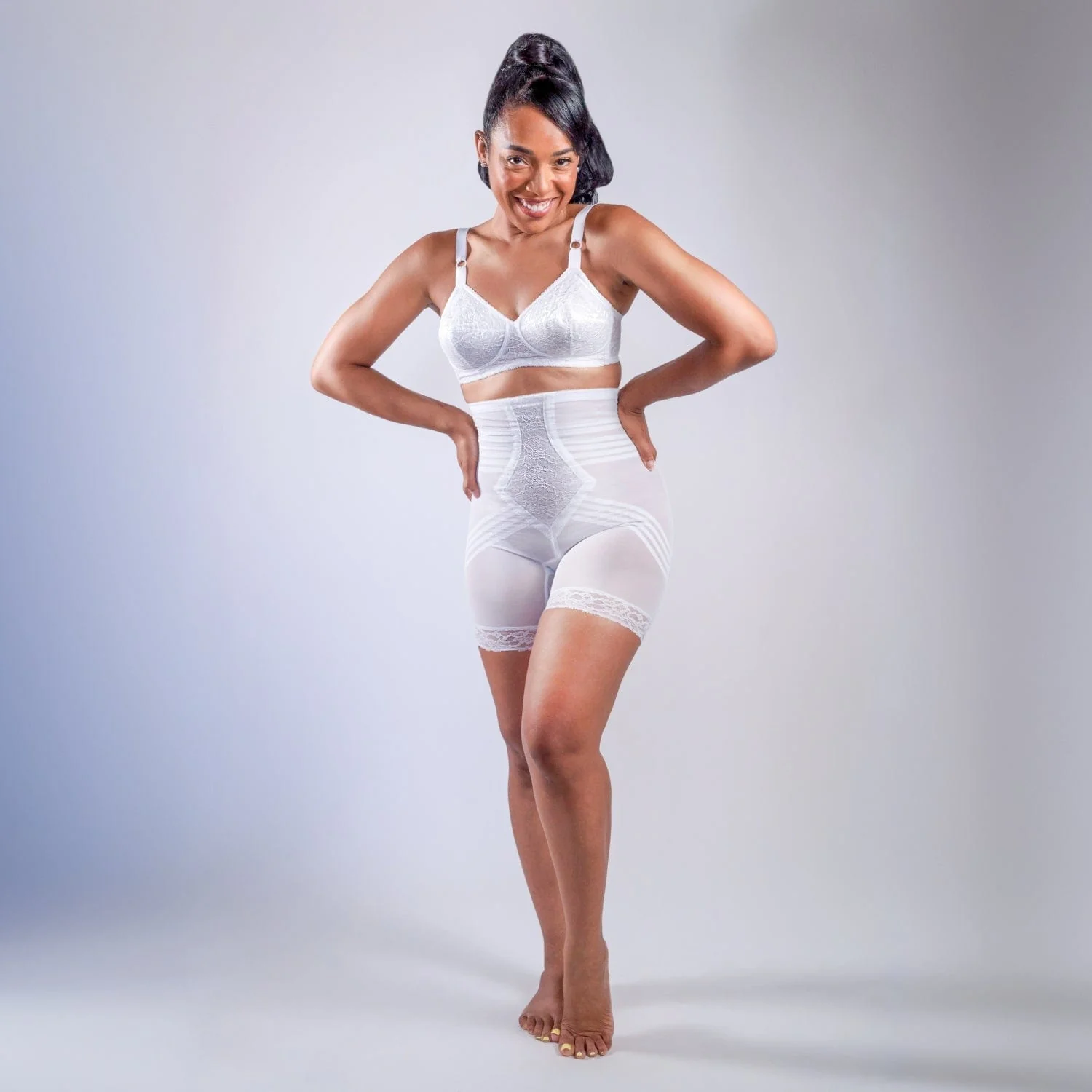 Style 6209 | Breathable High Waist Thigh Slimmer | No Roll Power Mesh Hourglass Shaper |  Firm to Extra Firm Support - Image 10