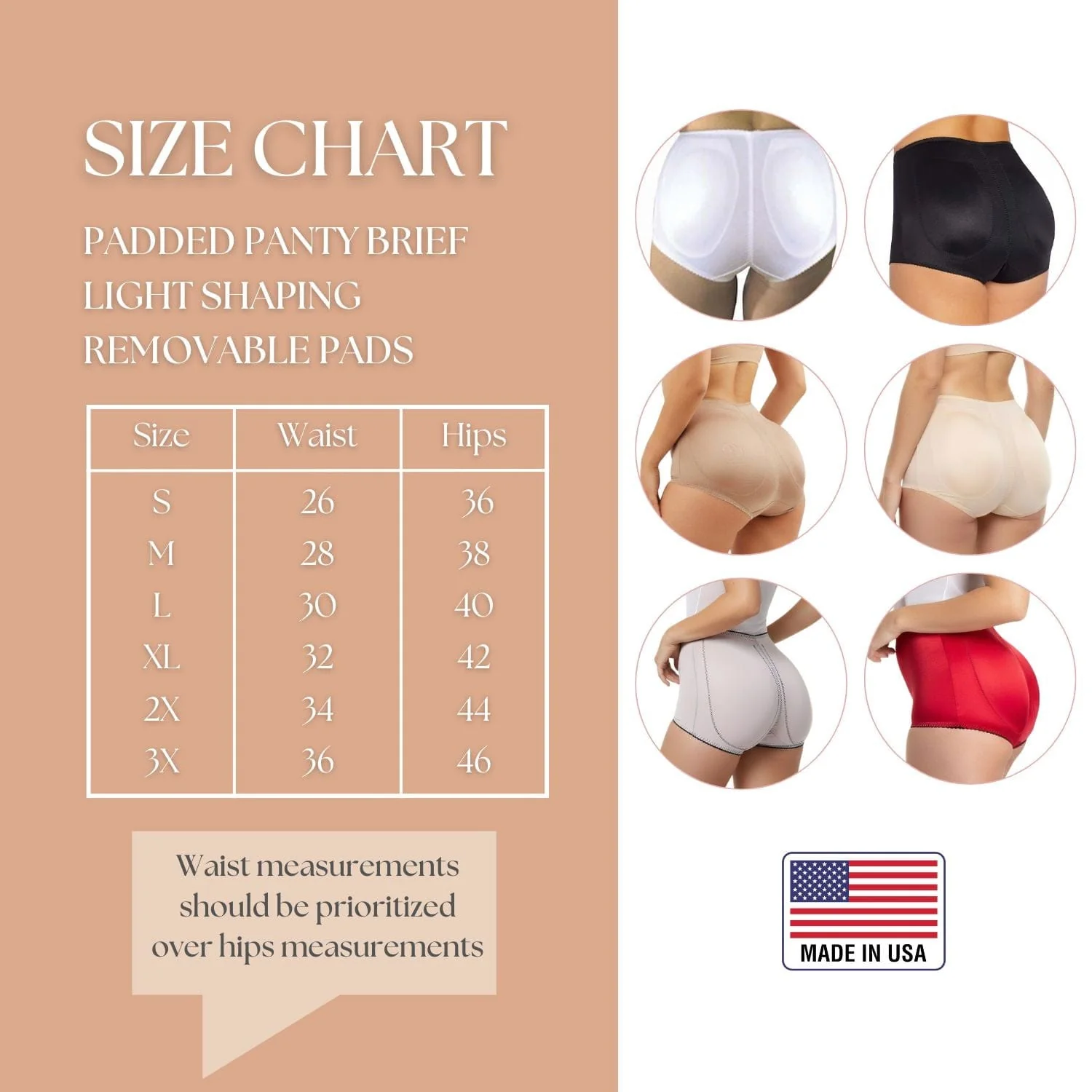Padded Panty Brief Light Shaping (Removable Pads) | Style 914 - Image 30