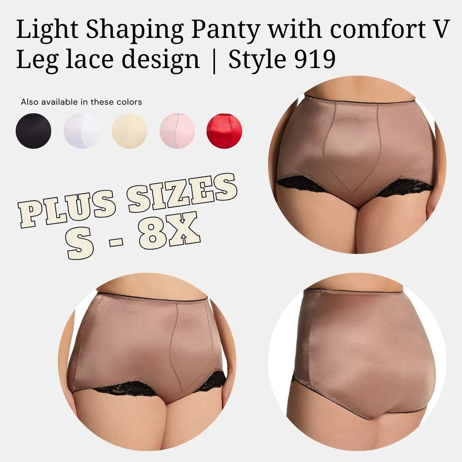 Light Shaping Panty with comfort V Leg lace design | Style 919 - Image 28