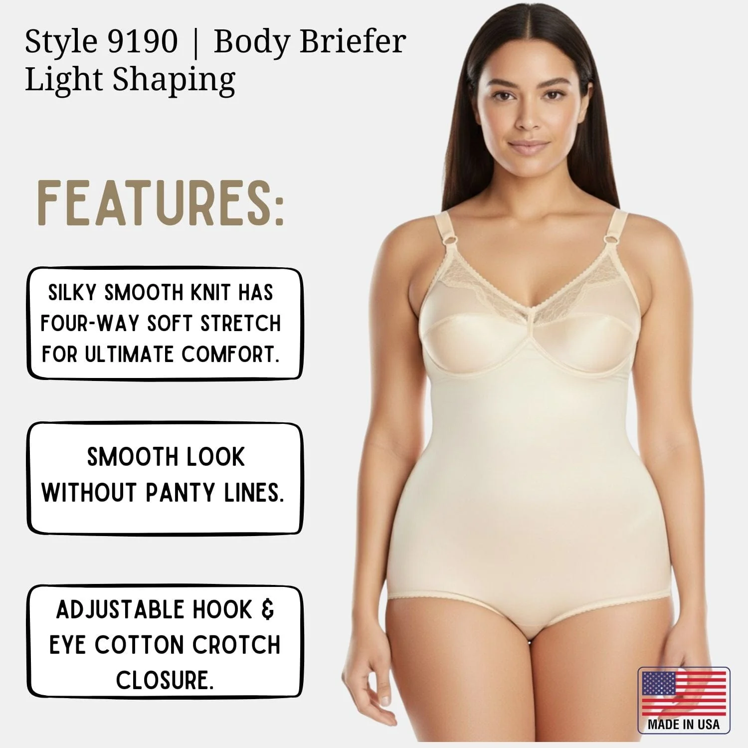 Style 9190 | Wireless Body Briefer Light Shaping - Image 9